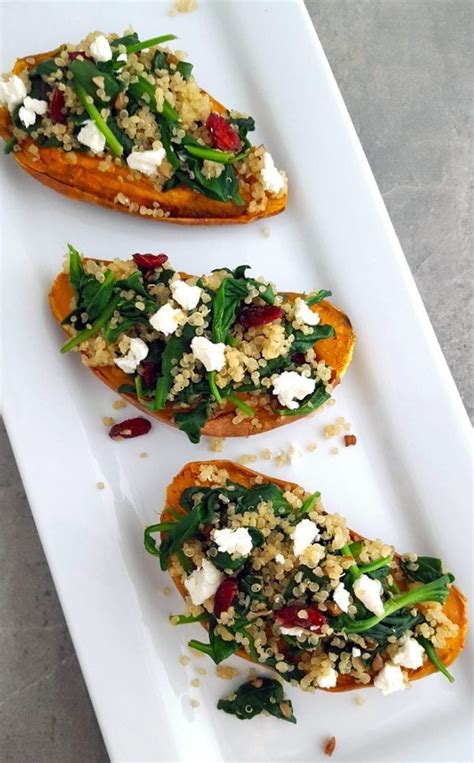 Quinoa And Spinach Stuffed Sweet Potatoes Jamonkey