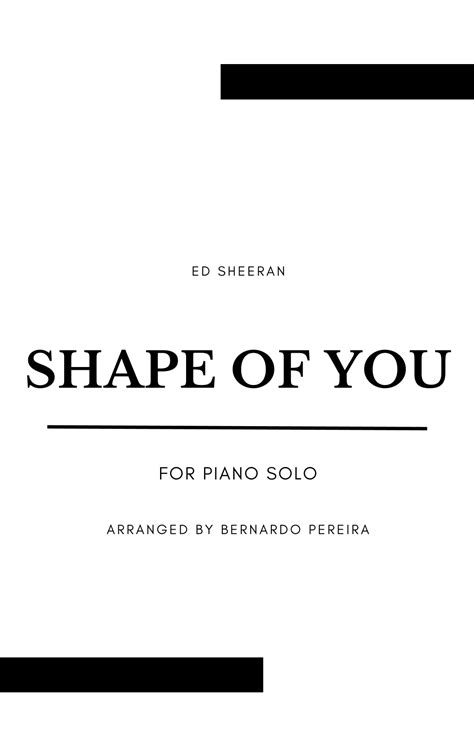 Shape Of You Sheet Music Ed Sheeran Piano Solo