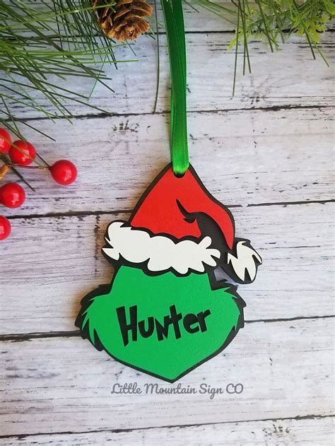 Personalized Grinch Ornament Grinch Themed Mean One Inspired