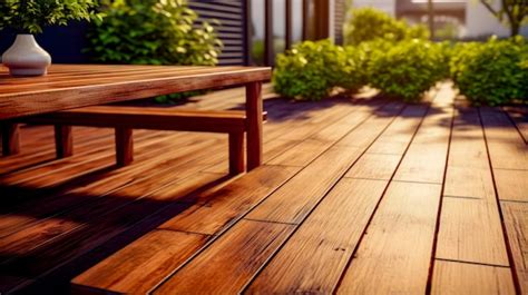 Premium Photo Wooden Bench Sitting On Top Of Wooden Floor Next To