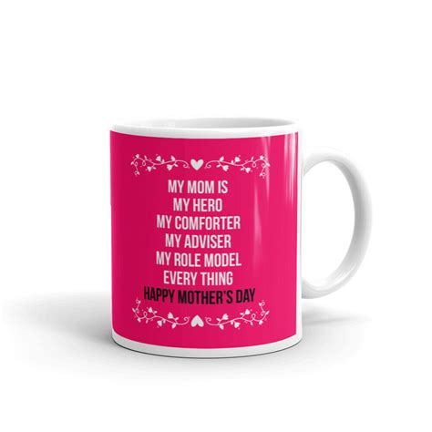 Mothers Day My Mom Is My Hero Coffee Tea Ceramic Mug Office Work Cup