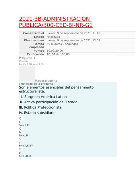 Examen final 2021 3B ADMINISTRACIÓN PÚBLICA 300 CED BI NR G Comenzado