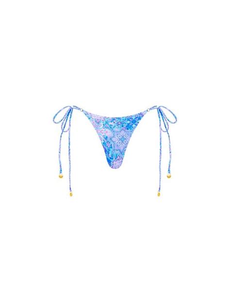 Kulani Kinis Tie Side Thong Bikini Bottom In Santorini In Blue Lyst