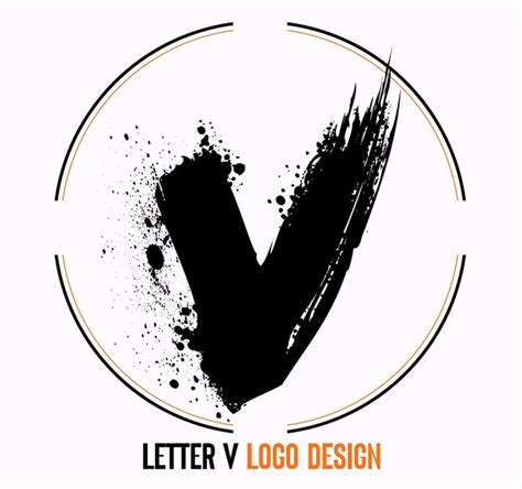 Símbolo de trazo de pintura de letra vv diseño de logotipo de letra de