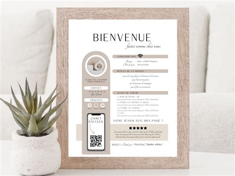 Affiche Bienvenue Airbnb Affiche Airbnb Francais Template Canva