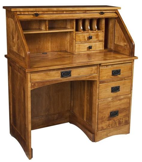 Single Pedestal Mission Rolltop Desk From Dutchcrafters Amish