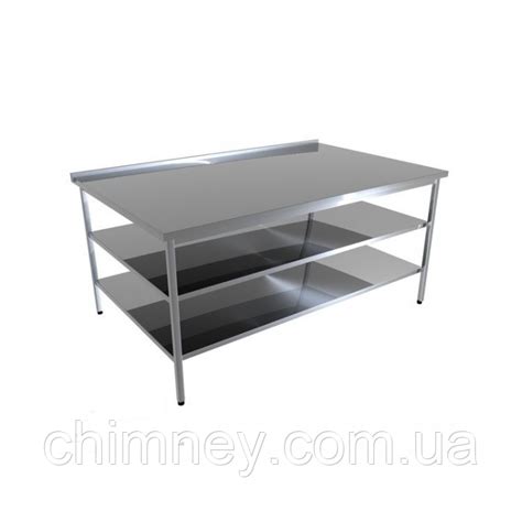 Стол производственный с двумя нижними полками CHIMNEYBUD, 800x800x850 ...