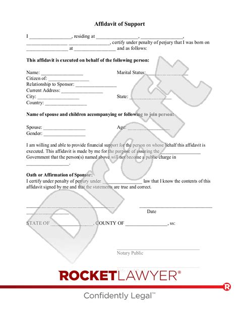 Free Affidavit Of Financial Support Template Rocket Lawyer 60 OFF