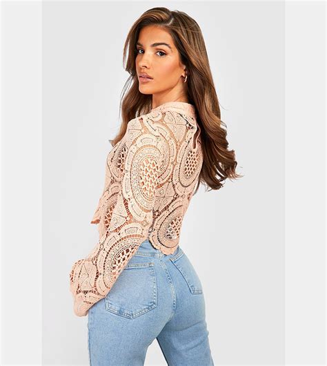 Buy Boohoo Turtle Neck Crochet Lace Crop Top In Nude ThStreet Saudi Arabia