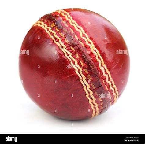 Macro of a cricket ball seam Stock Photo - Alamy