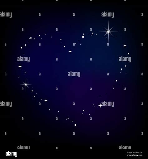 Star Heart In Night Sky Stock Vector Image And Art Alamy