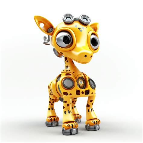 Premium AI Image | Cute giraffe robot robotic animal isolated over ...