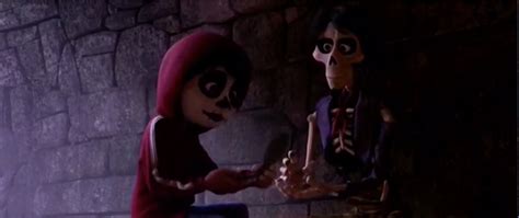 Hector Gives Miguel Rivera The Mini Mirror To Let Him See His Skeleton
