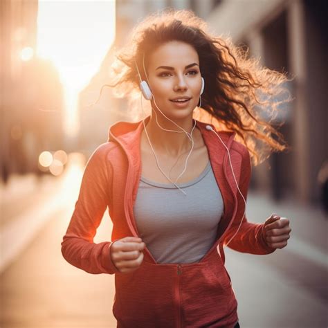 Premium Ai Image A Woman With Earbuds In Her Ear And Earphones In The