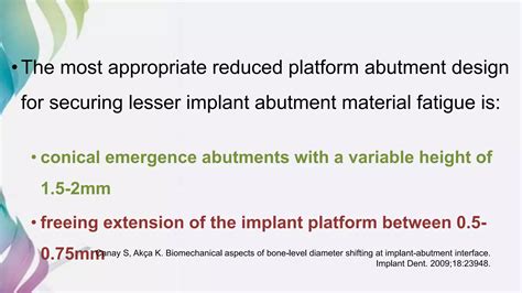 The Influence Of Platform Switching In Dental Implants Ppt