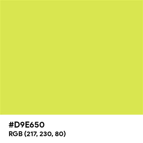 Maximum Green Yellow color hex code is #D9E650