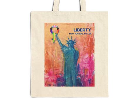 PRIDE Tote Woman Symbol Pride Flag Colors LGBTQ Equal Rights Gay PRIDE Month Pink Blue Statue Of