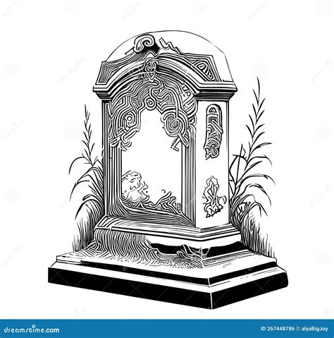 Tombstone Vintage Template Cartoon Vector | CartoonDealer.com #196881925