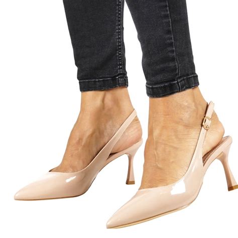 Nude Be Owe Lakierowane Cz Enka Szpilki Bez Pi Ty Modne Buty Damskie Cena Opinie