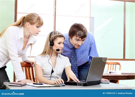 White Collars Stock Image Image Of Laptop Discuss Group 13905153