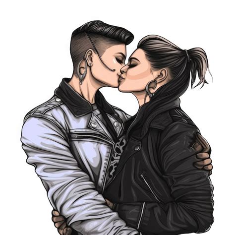 Premium Photo Illustration Of An LGBT Couple Lesbian Couple