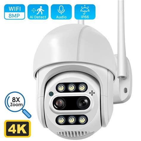 ANBIUX 8MP 4K PTZ IP Camera 8x Zoom Dual-Lens Human Detect CCTV Camera ...