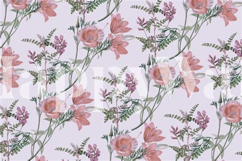 Buy Vintage Floral Pink Wallpaper | Happywall.com