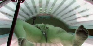 Blonde Beauty Secretly Fingering Pussy In Public Solarium Porn Videos