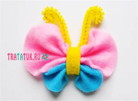 Заколка из фетра в виде бабочки: мастер-класс