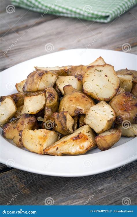 Homemade Roasted Jerusalem Artichoke Sunchoke Dish Stock Photo Image