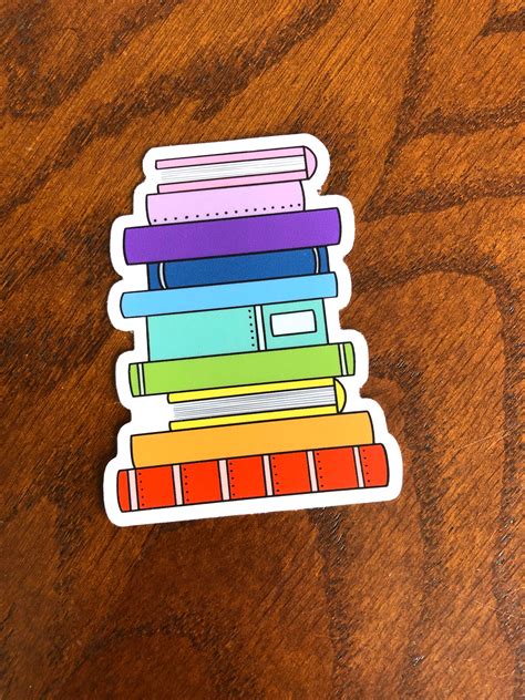 Book Stack Vinyl Sticker Bookish Vinyl Decal Laptop Etsy