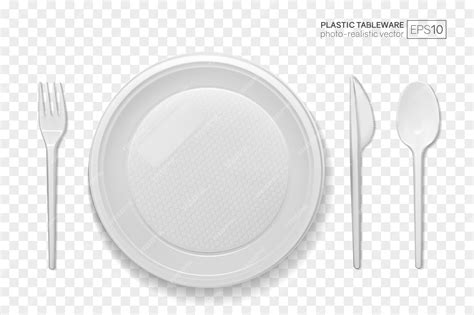 Premium Vector Set Of Realistic Plastic Dishes On A Transparent