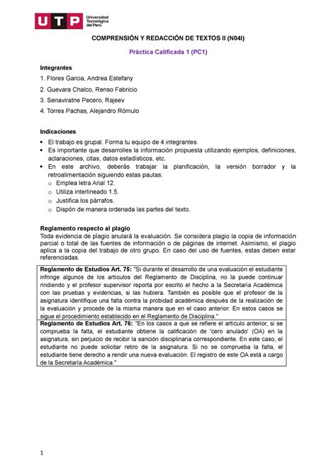 AC Semana 7 Y 8 COMPRENSIÓN Y REDACCIÓN DE TEXTOS II N04I Práctica