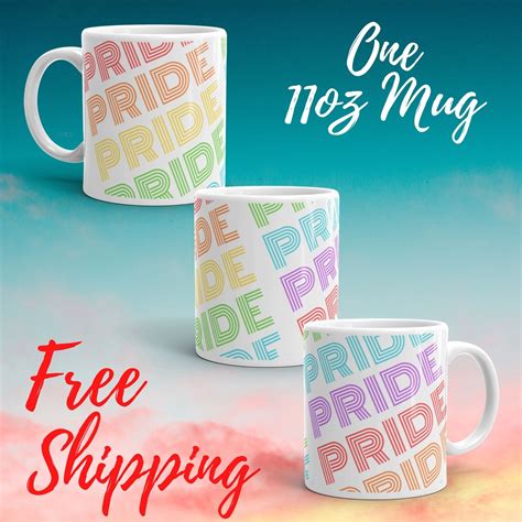 Rainbow Pride Coffee Mug Gay Pride Coffee Mug LGBT Mug Gay Etsy