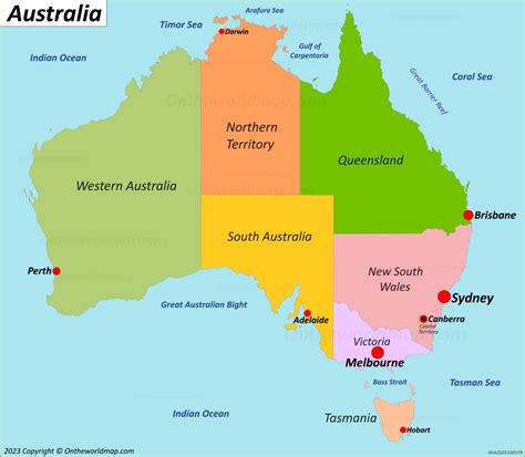 Printable Map Of Australia With States And Capital Cities Printable