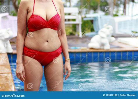 Woman Shape Sex Symbol With Red Bikini At Swimming Pool Stock Photo Image Of Prachuap Holiday