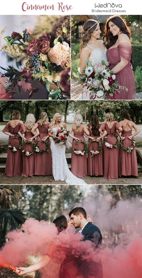 10 Trendy And Romantic Cinnamon Rose Bridesmaid Dresses And Wedding Ideas Bridesmaid Rose