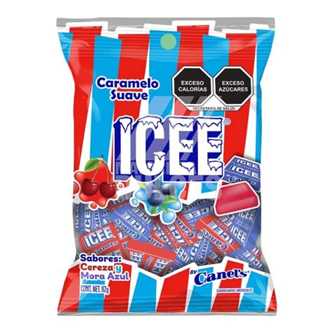 Canels ICEE Bolsita Caramelo Suave Cereza Y Mora Cajilla Con 12 Bolsas