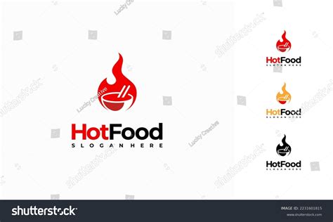 Hot Food Logo Designs Concept Vector Stock Vector Royalty Free Shutterstock