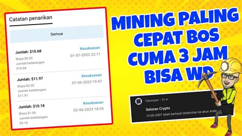 Mining Tercepat Cuma Jam Langsung Bisa Whitdrow Mantap Youtube