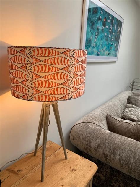 Coastal Mackerel Design Handmade Lampshade Etsy Uk