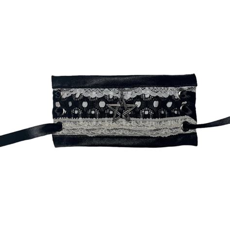 Lace Wrist Cuff Pentagram Thrifty Stitches