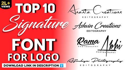 Top 10 Signature Font For Photography Editography Logo 2023 How To