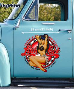 Lady Luck Speed Shop Pin Up Girl Hot Rod Vinyl Decals Dingmun