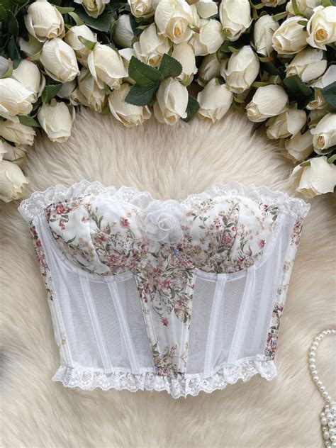 Elegant Floral Lace Bustier Corset Top Lingerie On Luulla