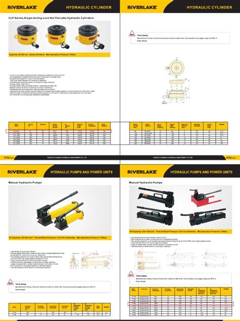 Riverlake Broshure Hydraulic Jack And Pump Pdf