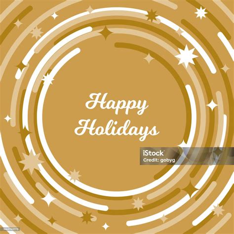Round Blank Holiday Frame Template With Stars Stock Illustration