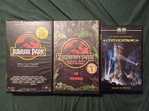 Jurassic Park Park Jurajski Godzilla Vhs Kaseta Zestaw Pozna Azarz