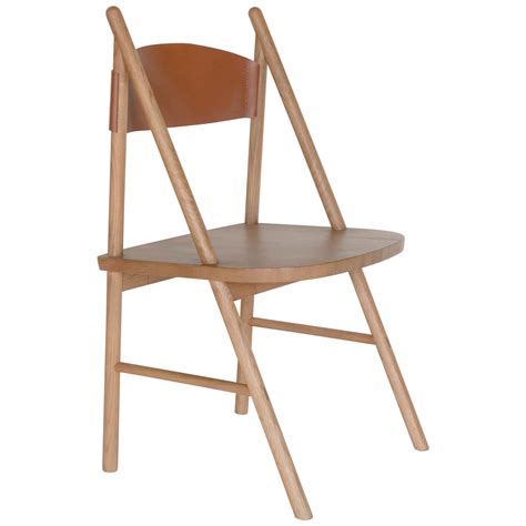 Cress Chair By Sun At Six Nude Minimalist Side Or Dining Chair In Wood Leather For Sale At