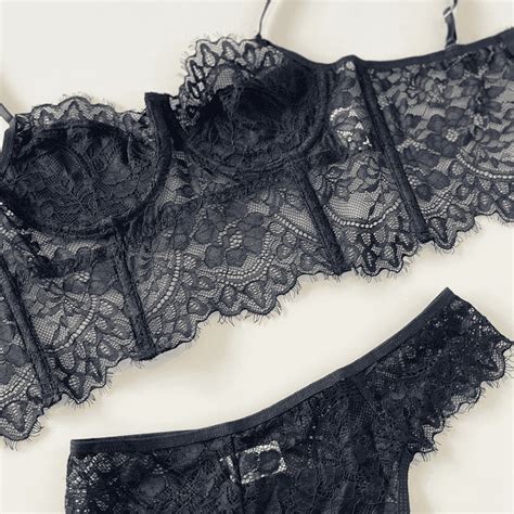Conjunto De Lingerie Mia Preto Ohbae